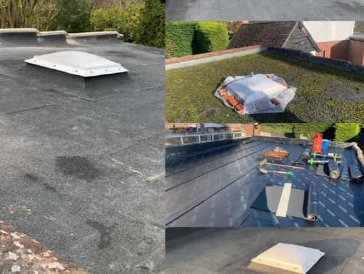 this is a photo of a flat roof installation in Whitstable. All works carried out by Whitstable Roofers